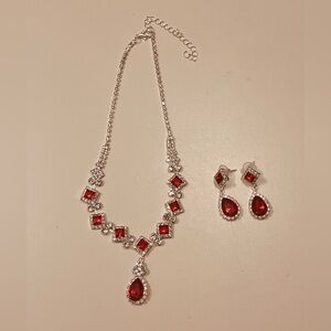 Silver plated set jewelry for women imitation diamond